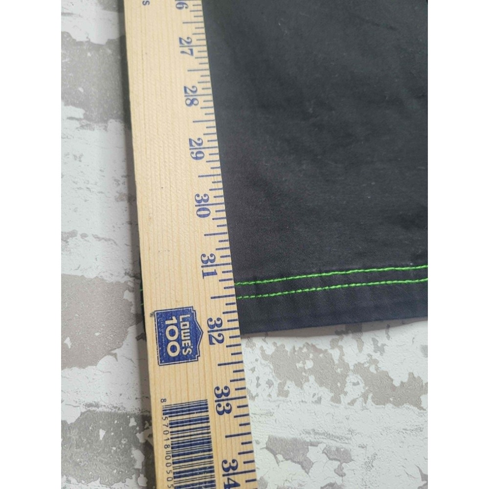 Hot Topic Black and Green Skull Stud Strap Flare Pants Junior's Size 9 Goth Punk - Picture 5 of 9